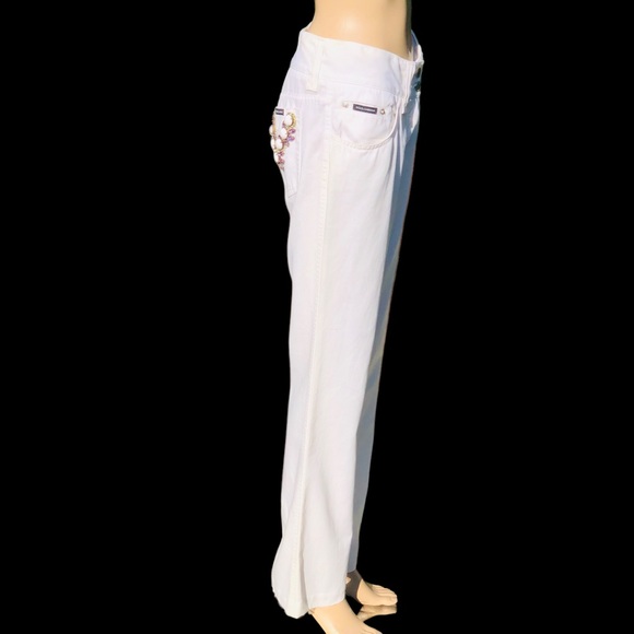 Dolce Gabbana white jeans with crystals Sz 30 x 32 - Picture 10 of 16